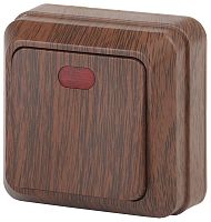 Выключатель накладной с подсветкой Intro Quadro 1-кл. венге картинка